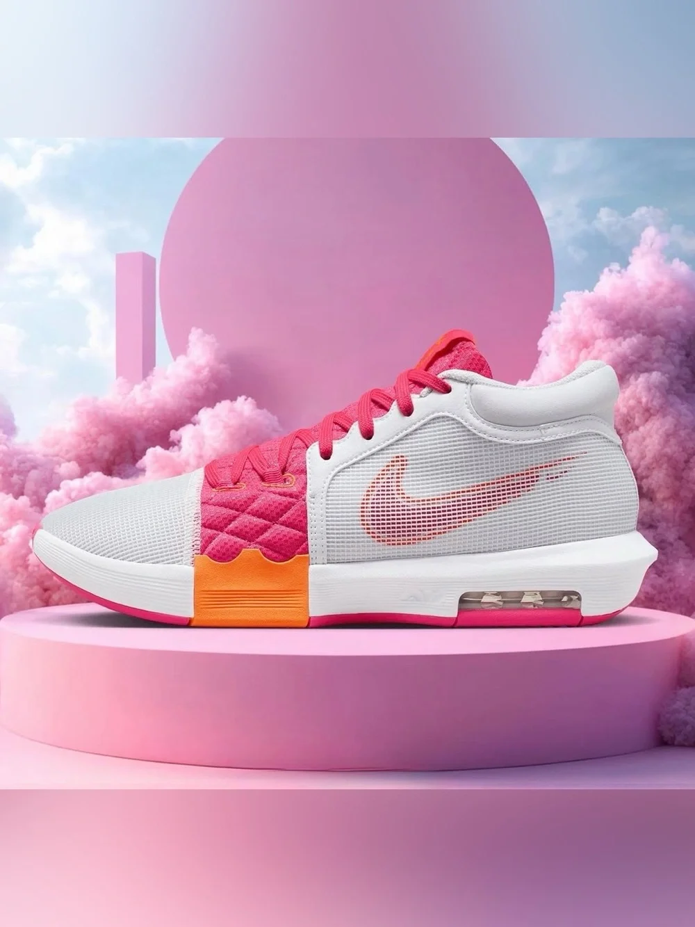 Nike LeBron Witness 8 Dunkin Donuts White Aster Pink Men's Size 9 NWT